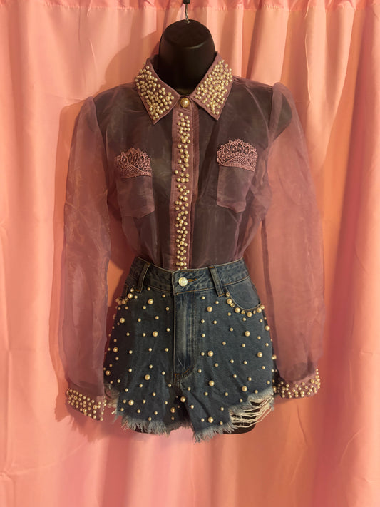 Blusa en pedrería
